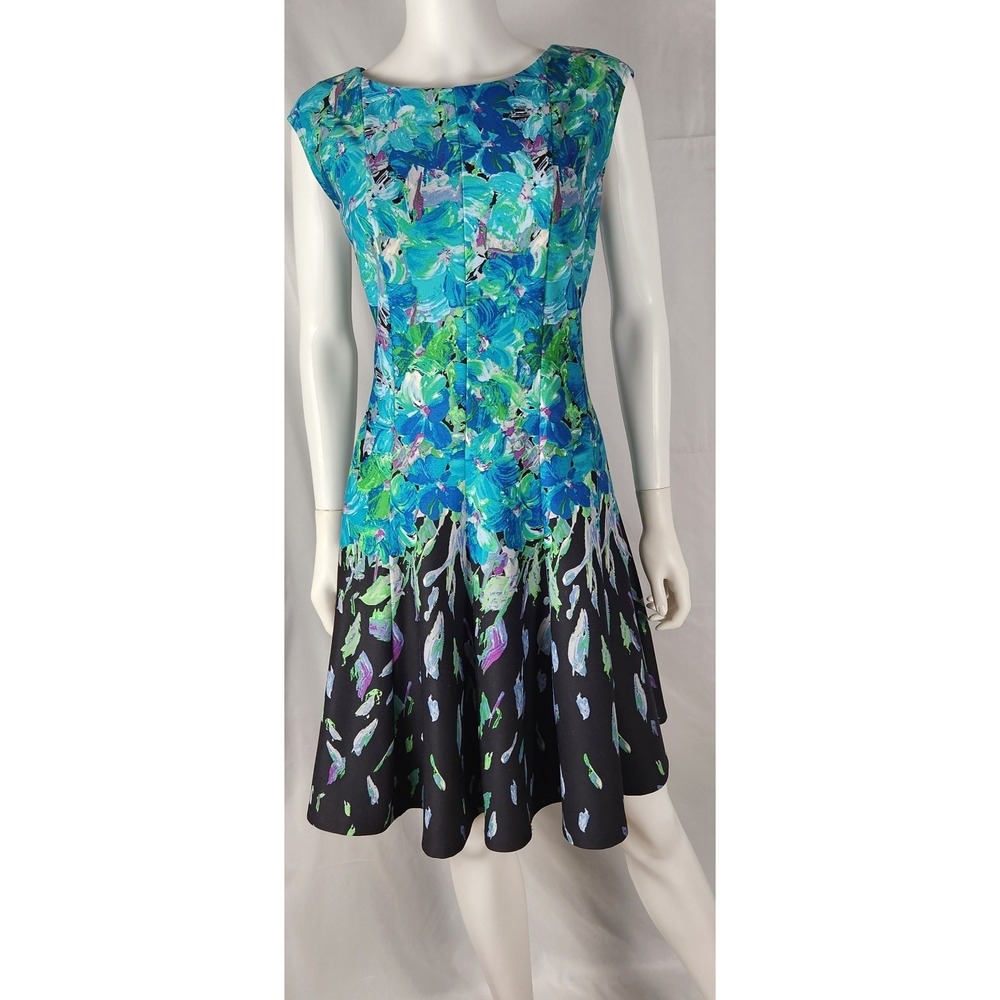 DB Vibrant Floral Classic/Retro-Inspired/Garden Party Fit Flare Dress 14